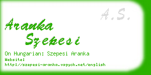 aranka szepesi business card